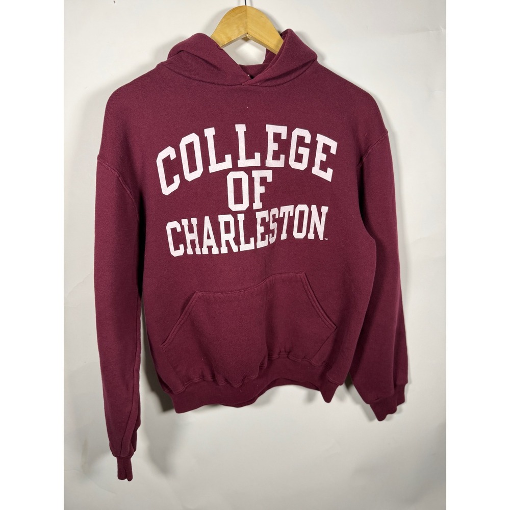 Russell Athletic College of Charleston Hoodie Maroon Mens Small Sweatshirt - Picture 2 of 7